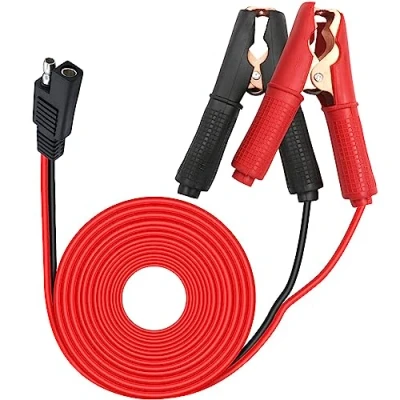 Image of HuaLiSiJi SAE Alligator Clips 14AWG Connector with Battery Clips, Quick Release Adapter to for Charging Or Other Equipment (2m)