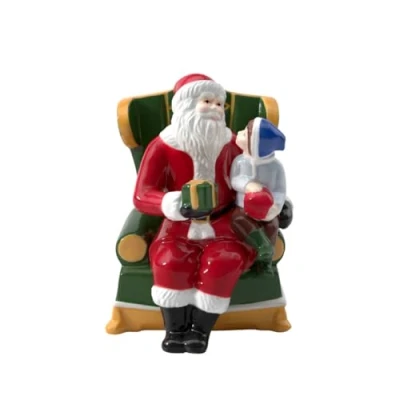 Image of Villeroy &amp; Boch Christmas Toy’s Santa in the armchair, decorative Father figurine made from hard paste porcelain, multicoloured