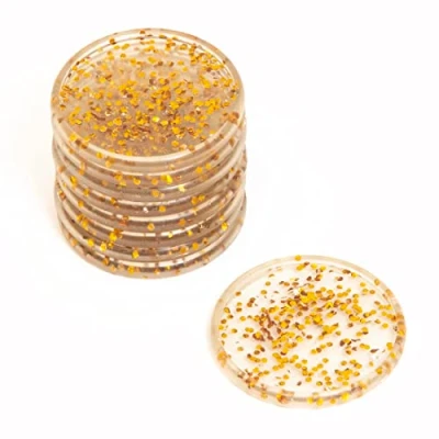 Image of Craftelier Plastic Glitter Disc Rings L for Scrapbooking Binding and Other Crafts Planners, Agendas, Notebooks or Albums Pack of 9 pcs. 45 mm Diameter Colour Gold with