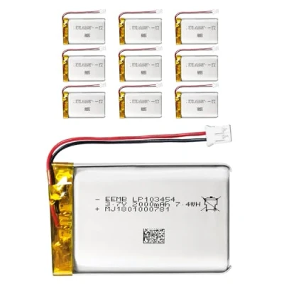 Image of EEMB Lithium Polymer Battery 3.7V 2000mAh 103454 Lipo Rechargeable Pack with wire JST connector for Bluetooth Speaker and Dashcam confirm device &amp; polarity before purchase(10)