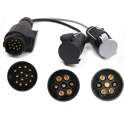 Image of Towing Electrics Adaptor 13 Pin to 12N+12S 7 Pin,Caravan Converter Plug Socket Caravan Trailer Conversion Adapter Lead