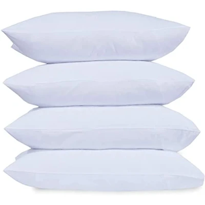 Image of 100% Pure Support For Stomach, Side And Back Sleepers Polycotton Hollowfiber Filled Sleeping Pillows 45x72cm Hotel Quality (Pack Of 4 Pillows)