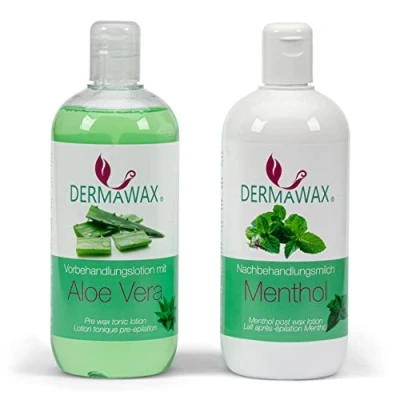 Image of Waxing Pre and Post Treatment Set Toning Lotion with Aloe Vera Milk Menthol