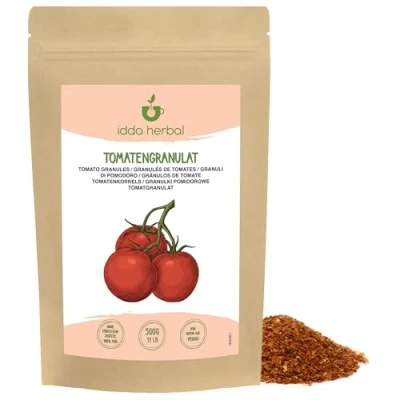 Image of Tomato Flakes (500g, 1.1lb), Crushed Pieces 1 3mm, 100% Natural and Pure, Vegan, Spice from Dried Tomatoes for Preparation of Paste, Pasta Sauce, Pizza Sauce
