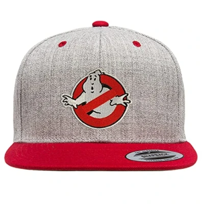 Image of Ghostbusters Officially Licensed Premium Snapback Cap (Heather Grey Red), One Size