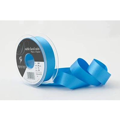 Image of Berisfords Double FACE Poly Satin Ribbon, Royal Blue, 25 mm