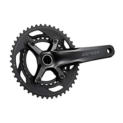 Image of Shimano GRX FC RX600 chainset 46/30, double, 11 speed, 2 piece design, 172.5 mm, Black, EFCRX600112DX60