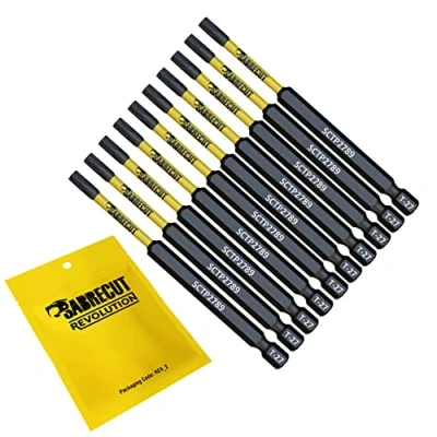 Image of 10 x SabreCut SCTP2789_10 89mm T27 TX27 Torx Tamper Proof Security Magnetic Impact Screwdriver Driver Bits Set Heavy Duty Compatible with Dewalt Milwaukee Bosch Makita and more