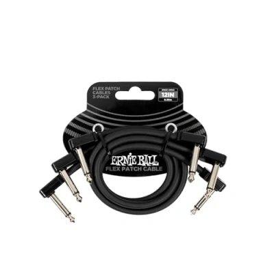 Image of Ernie Ball Flex Patch Cable 12in Black 3 Pack