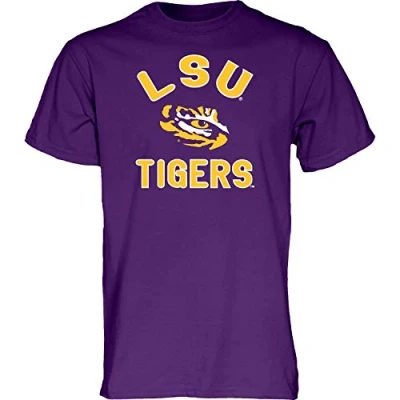 Image of NCAA LSU Tigers Mens T Shirt Line Up Team Color, Purple, Medium