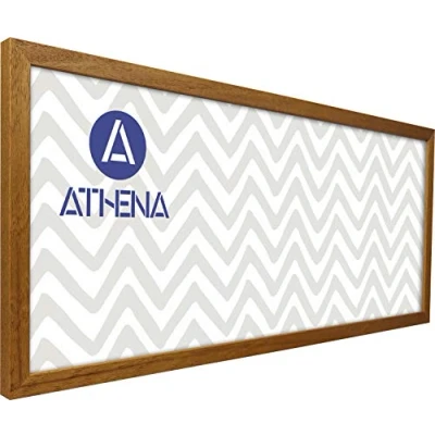 Image of Athena Panoramic Honey Oak Thin Block Premium Wood Picture Frame Imperial 36&quot; x 12&quot; 36 12 Photo 36x12 with Clear Styrene Sheet &amp; Wall Mounted Hook Inches