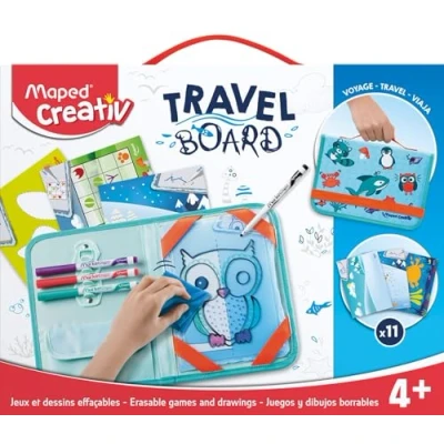 Image of Maped Creativ Travel Board Animal Theme Fun Activity Kit for Kids 4+