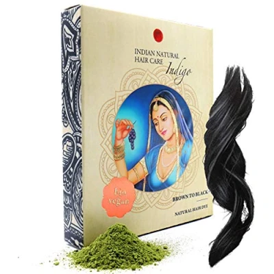 Image of Indigo Powder Brown to Black Hair Dye Fresh &amp; Pure Organic 200g Indian Natural Care