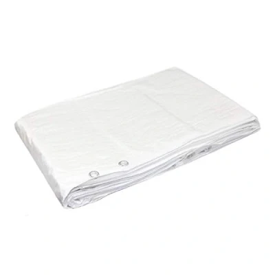 Image of 6 x 10 m White Tarpaulin Waterproof Heavy Duty Tarp Sheet Cover, Groundsheet Waterproof, Weatherproof, Frost Resistant, UV Protection, Universal, Multipurpose, Reinforced Eyelets