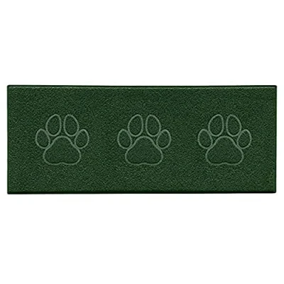 Image of Nicoman Triple Paw Embossed Shape Indoor Outdoor Dirt Trapper Door Mat Washable Barrier Heavy Duty Doormat (Watertight Rubber Back, Runner, Green, 150 x 60cm)