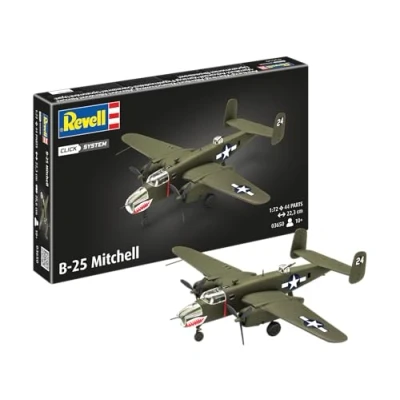 Image of Revell Easy Click 03650 B 25 Mitchell 1:72 Scale Unbuilt/Pre coloured/Click Together (Non Glue) Plastic Model Kit