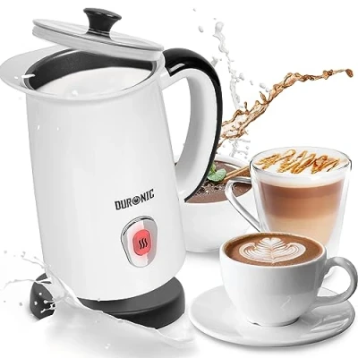 Image of Duronic Milk Frother Electric MF130 Automatic Hot &amp; Cold Foam Maker Chocolate Machine with Heater, Warmer Steamer for Coffees Matcha