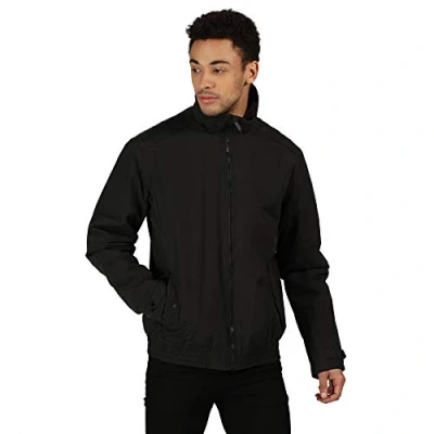 Image of Regatta RAYAN Waterproof Breathable Taped Seams Insulated Polyester Lining Hidden Hood Jacket Black, Small