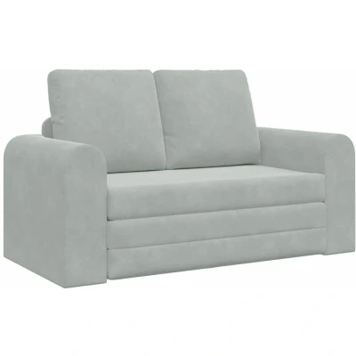 Image of vidaXL Floor Sofa Bed 2 in 1 Light Grey 148x71x83 cm Velvet