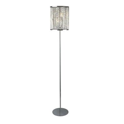 Image of Elise 2 Light Floor Lamp Chrome, Crystal Drops, E14