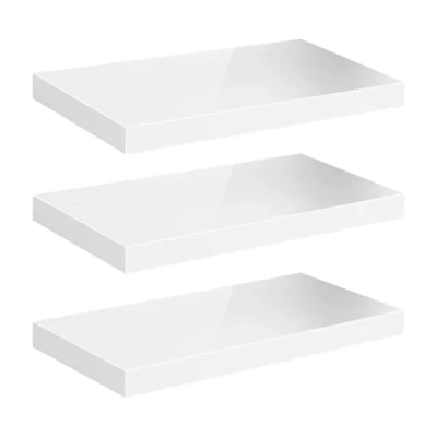 Image of eSituro Floating Shelf, Wall White High Gloss Mounted Storage Shelf for Bedroom/Living Room/Kitchen/Bathroom/Hallway, W40xD22.9xT3.8 cm