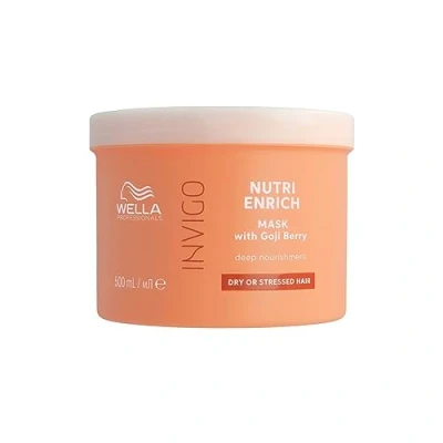 Image of Wella Professionals Invigo Nutri Enrich Professional Hair Care, Repair Dry Damaged Hair, Deeply Nourishing, Mask 500 ml