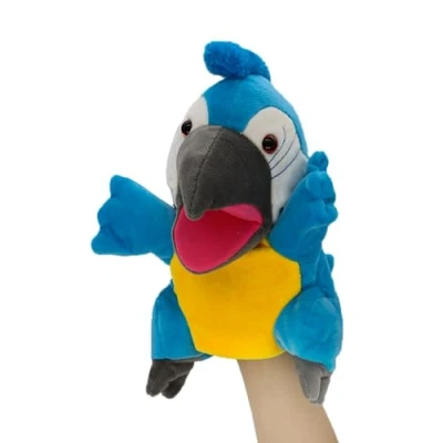 Image of lilizzhoumax Simulation Parrot Hand Puppet Plush Toy, Stuffed Animal Fluffy Parrot, Cute Role Playing, Child Interactive Early Education Toys Home Decoration Toys, Gift for Kids