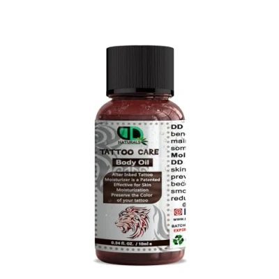Image of Tattoo Skin Moisturiser and Aftercare Oil Intense Care Ointment, Formulated with Provitamin, Natural Organic (10ml Cap)