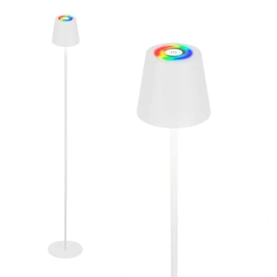 Image of Briloner Coloris LED rechargeable floor lamp, white, RGB, dimmable, IP44, USB