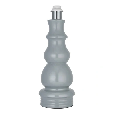 Image of Provence Base Only Table Lamp, Blue Grey Glaze, Satin Nickel Plate