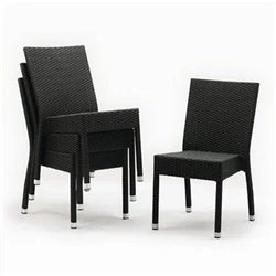 Image of Bolero PE Wicker Side Chairs Charcoal (Pack of 4)