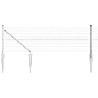 Image of vidaXL Fence Post Set of 2 Galvanised Steel 10 x 0.5 m Durable