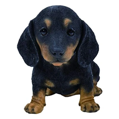 Image of Vivid Arts Pet Pals Black/Brown Dachshund Puppy Home or Garden Decoration (PP DACH F)