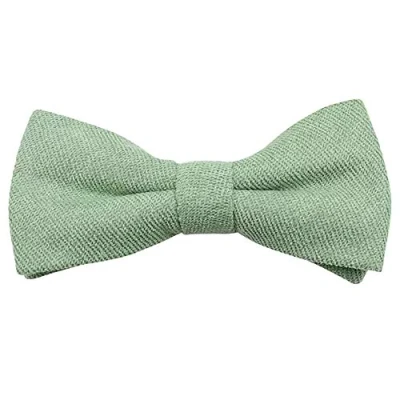 Image of Men&#039;s Luxury Cotton Blend Pre tied &amp; Adjustable Bow Tie (Sage Green) suitable for formalwear, office, weddings, parties, grooms groomsmen outfits