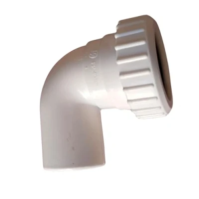 Image of Waste Compression 90 Degree Bend Elbow White 32mm Knuckle Pushfit (Swivel 32mm, 2)