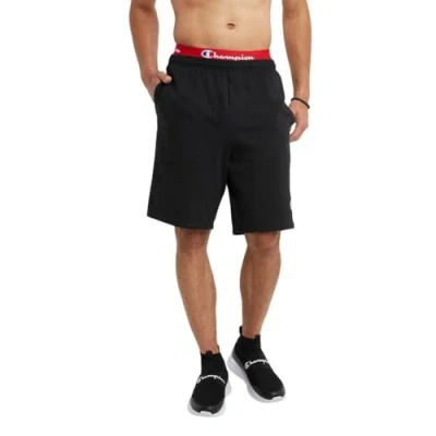 Image of Champion Men&#039;s Graphic Powerblend Fleece Short, Black, X Large