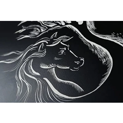 Image of Clairefontaine Ref 96800C Black Scraped Board (Pack of 2 Sheets) 24 x 32cm in Size, 520gsm Card Surface for Scraping to Reveal White Undercoat