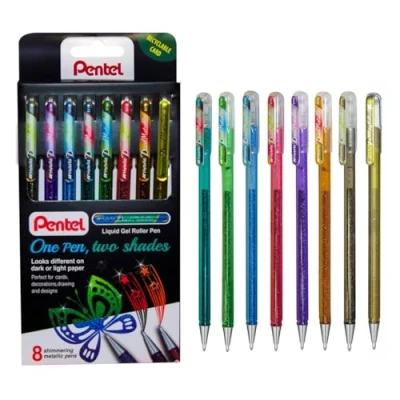Image of Pentel Hybrid Dual Metallic Fantasy Colour 8pc Wallet
