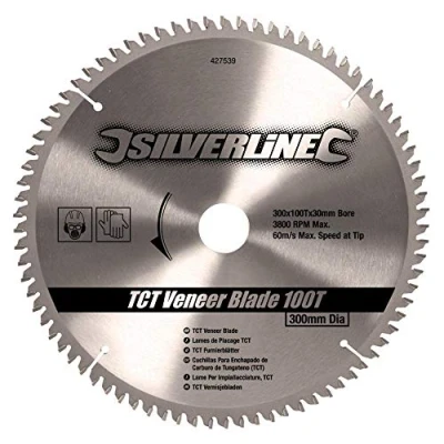 Image of Silverline TCT Veneer Blade 100T 300 x 30 25, 20, 16mm Rings