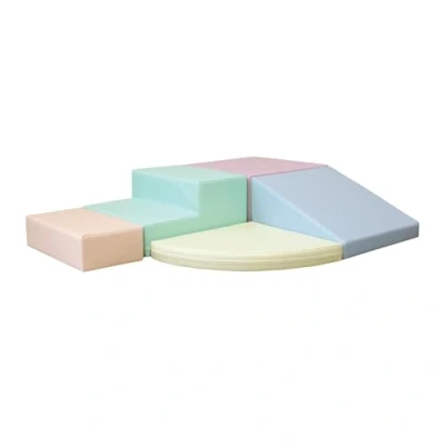 Image of IGLU Soft Play Corner Climber Shapes with Anti Slip Indoor Equipment Blocks for Motor Skill Development (light pastel)