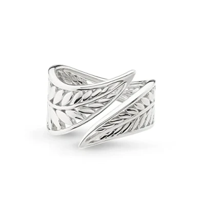 Image of Kit Heath Sterling Silver Blossom Eden Wrapped Leaf Ring, Size N, (7)
