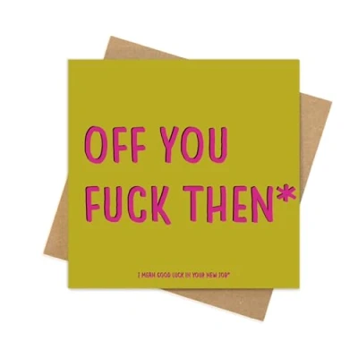 Image of Cupid Stunt leaving gifts for colleagues women or men Funny card, sorry your cards to go with good luck gifts, new job card (Style 5)