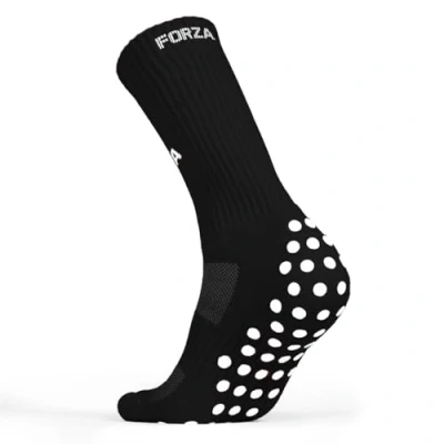 Image of FORZA Football Grip Socks [XS XL] Unisex Mid Calf Length Sports 10 Colour Options Ideal for All (Pack of 3, Black, L/XL (8 12))