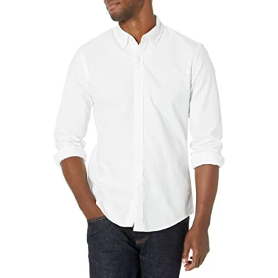 Image of Amazon Essentials Men&#039;s Slim Fit Long Sleeve Oxford Shirt, White, XXL