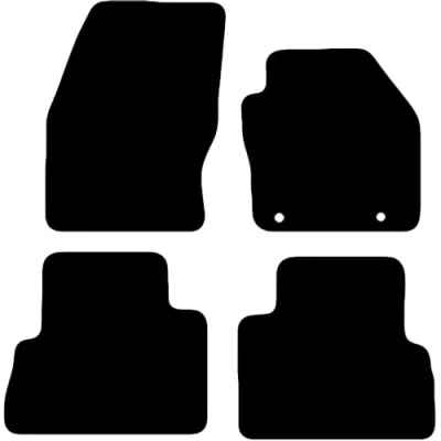 Image of Carsio Carpet Car Mats For Ford C Max (round clips) 2013 2015 Tailored Fit Floor Mat Set Complete Accessory Black Custom Fitted All Weather, Anti Slip Backing &amp; Trim