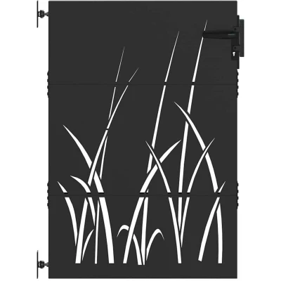 Image of vidaXL Garden Gate with Lock Black 105 x 150 cm Powder coated steel