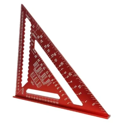 Image of Rafter Square Metric 12 inch, High Precision Aluminum Alloy Triangle Ruler, Woodworking Speed Metric, Carpenters Roofing Square, for Angle Measuring Marking