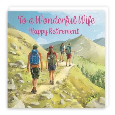 Image of Hunts England Walking Fun Retirement Card For Wife Milo&#039;s Gallery Walkers Retiring Hiking Fan
