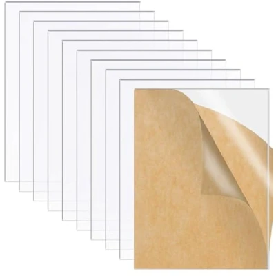 Image of 10pcs Clear Acrylic Sheet Perspex 2mm Transparent Square Panel for Picture Frame, Glass Replacement Signs 150 * 100mm