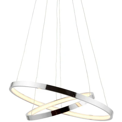 Image of Kline Ceiling Pendant Light Chrome, Frosted Acrylic